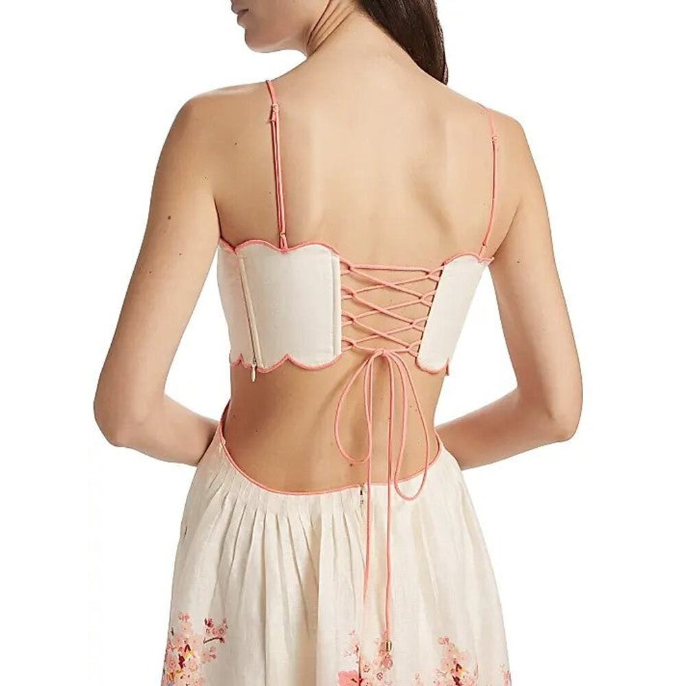 Zimmermann Devi Cutout Floral-Print Linen Midi Dress - 1 - Picture 6 of 6
